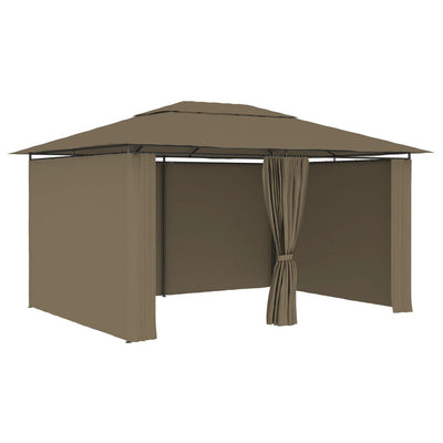 Padiglione da giardino Vidaxl con tende da 180 g m² 4x3 m taupe