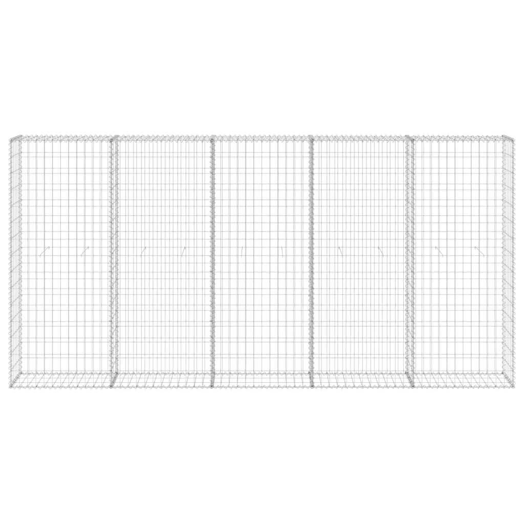 Vidaxl Schanskorf Wall con coperchi 300x30x150 cm in acciaio zincato