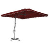 Parasol Vidaxl con poste de acero 250x250x230 cm Burdeos rojo