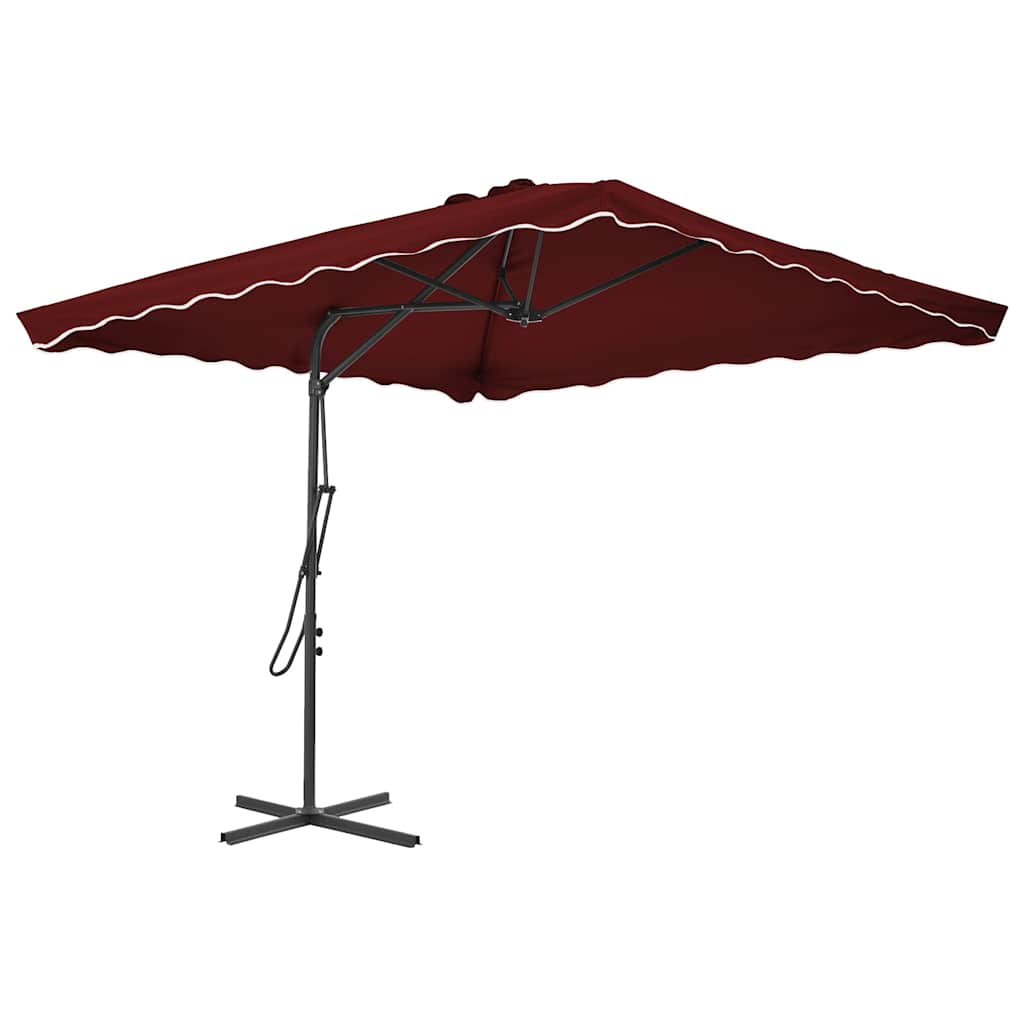 Parasol Vidaxl con poste de acero 250x250x230 cm Burdeos rojo