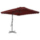 Parasol Vidaxl con poste de acero 250x250x230 cm Burdeos rojo
