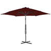 Parasol Vidaxl con poste de acero 300x230 cm Burdeos rojo