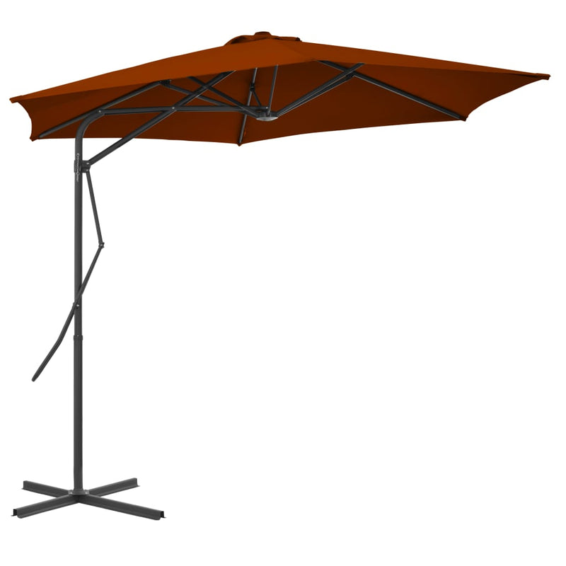 Parasol Vidaxl con poste de acero 300x230 cm terracota -Coleed