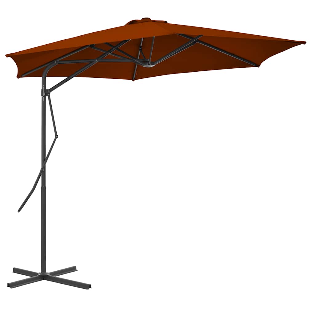 Parasol Vidaxl con poste de acero 300x230 cm terracota -Coleed