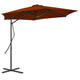 Parasol Vidaxl con poste de acero 300x230 cm terracota -Coleed