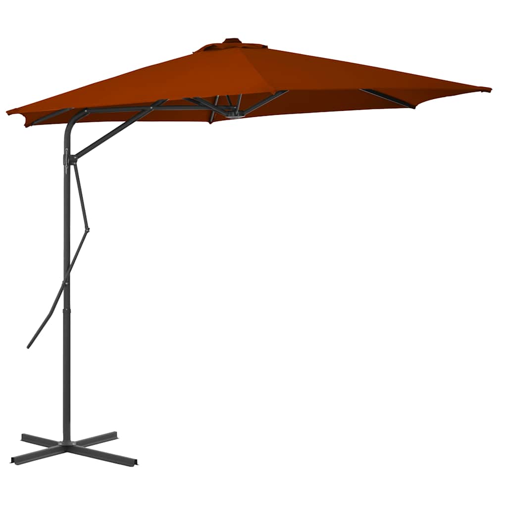 Parasol Vidaxl con poste de acero 300x230 cm terracota -Coleed