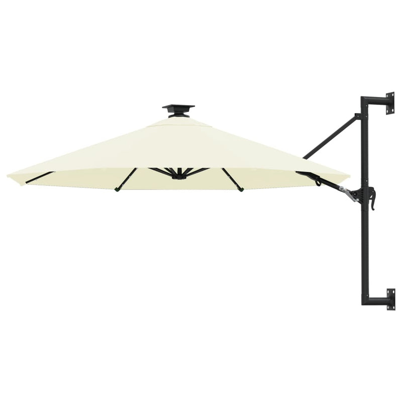 Vidaxl Wall Parasol con LED 300 cm sabbia