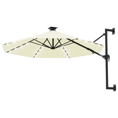 Vidaxl Wall Parasol con LED 300 cm sabbia