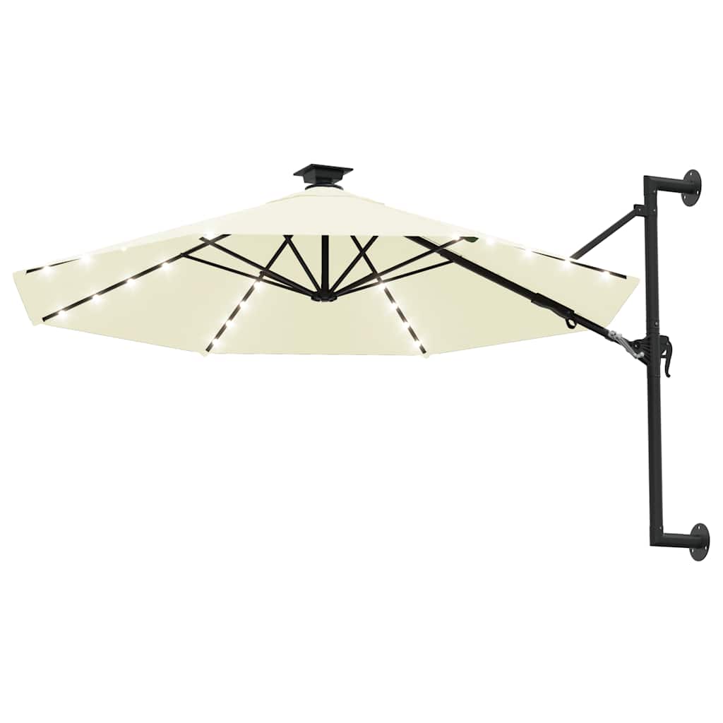 Vidaxl Wall Parasol con LED 300 cm sabbia