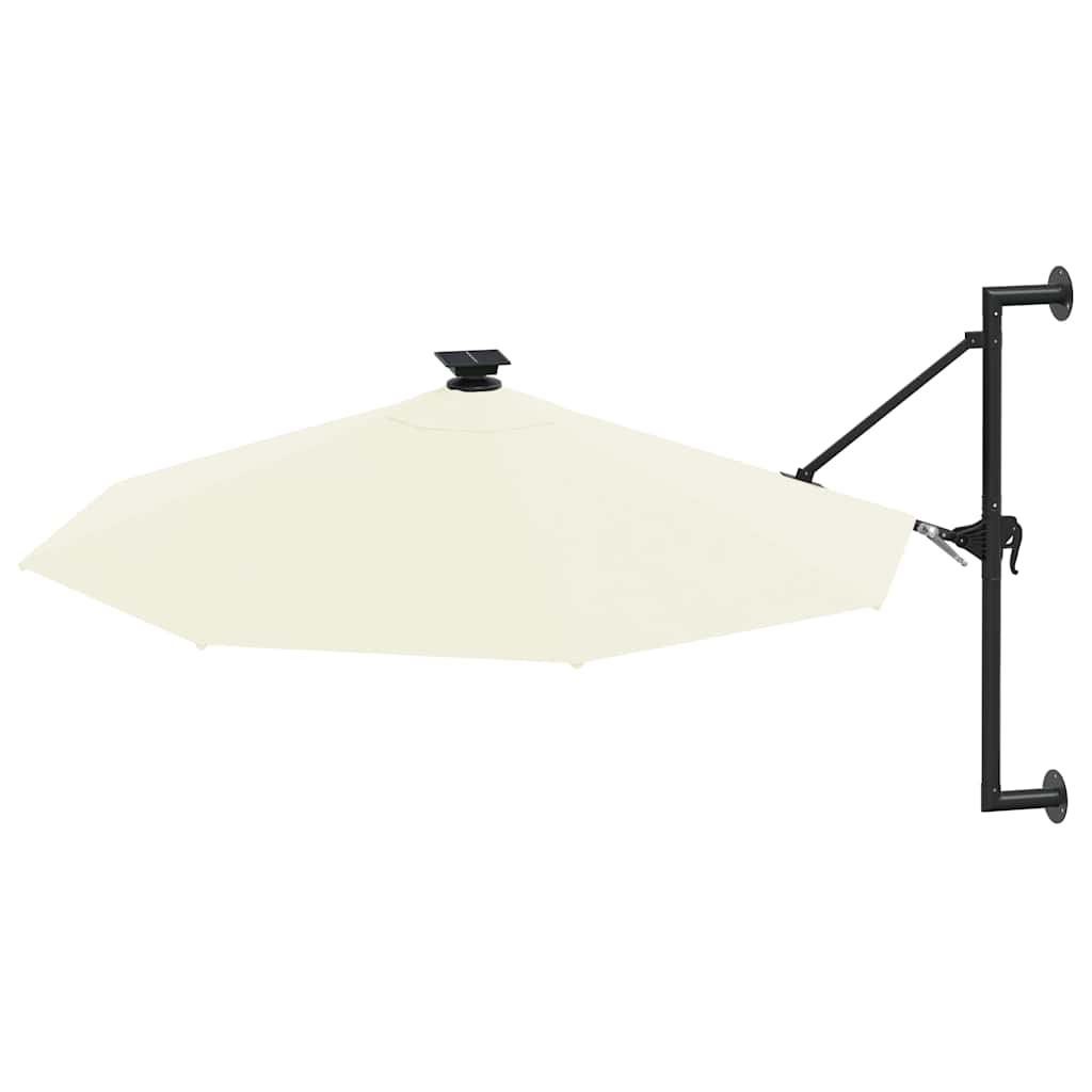 Vidaxl Wall Parasol con LED 300 cm sabbia