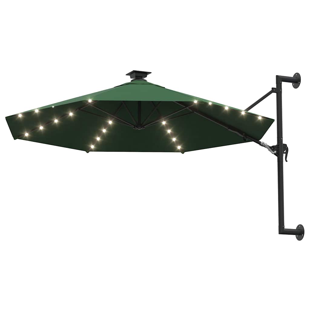 Vidaxl Wall Parasol con LED 300 cm Verde