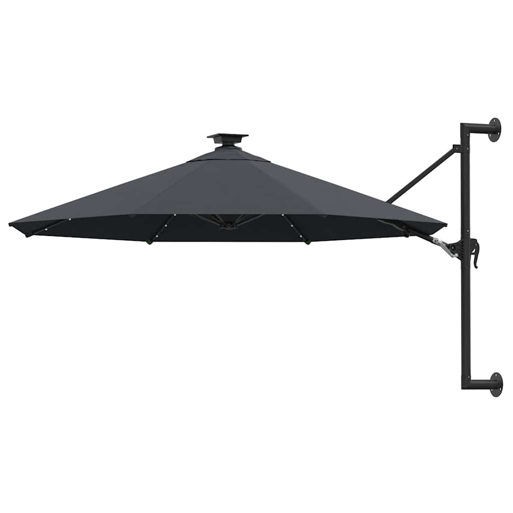 Vidaxl Wall Parasol con LED 300 cm antracite -colorato