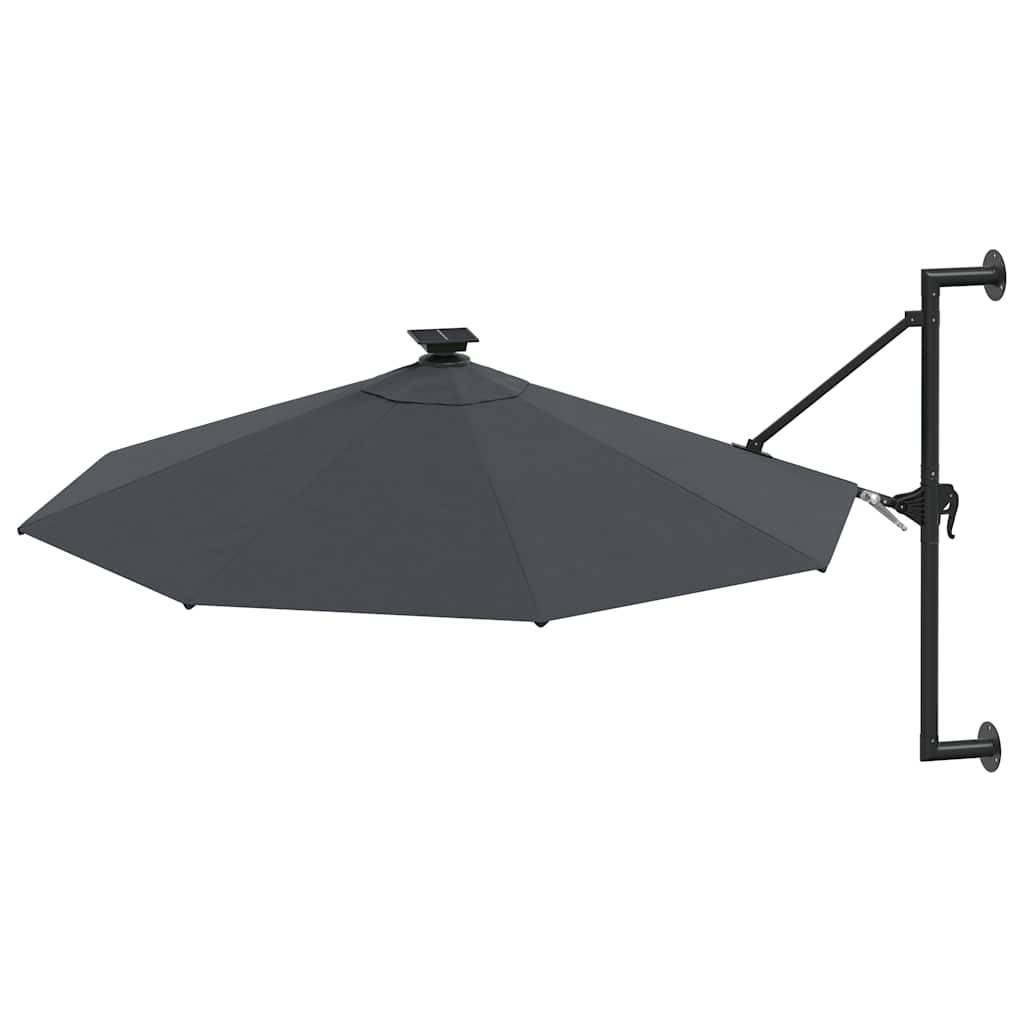 Vidaxl Wall Parasol con LED 300 cm antracite -colorato