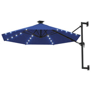 Vidaxl Wall Parasol con LED 300 cm blu - afbeelding 2