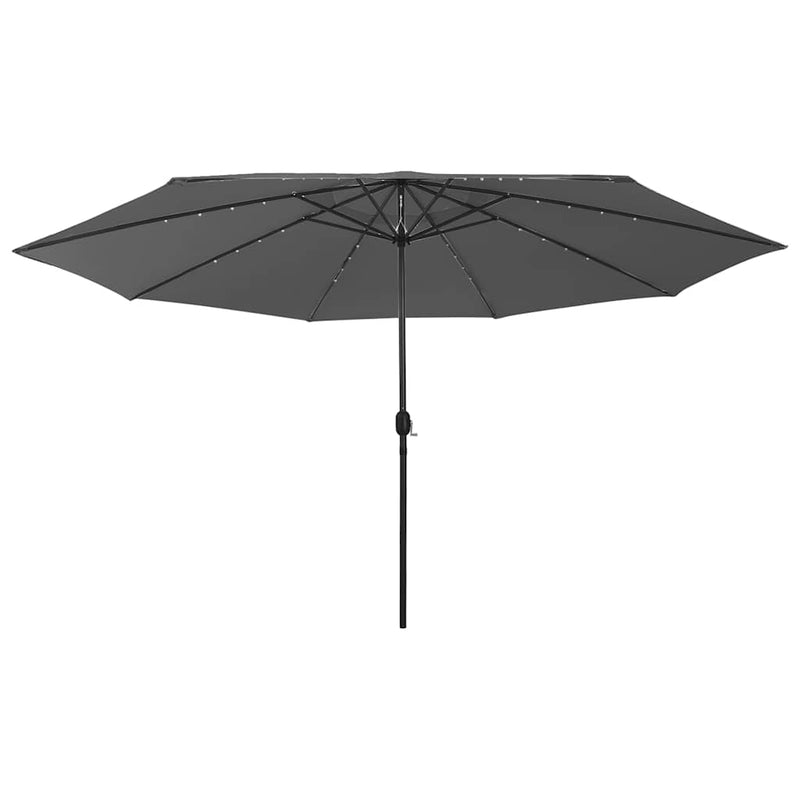 Parasol Vidaxl con iluminación LED Metal Pole 400 cm Color antracita