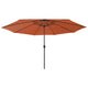 Parasol Vidaxl con iluminación LED Metal Pole 400 cm Color de terracota