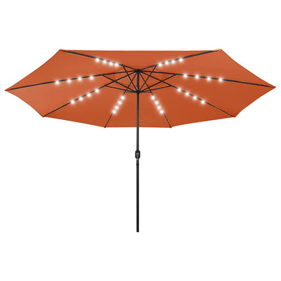 Parasol Vidaxl con iluminación LED Metal Pole 400 cm Color de terracota