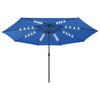 Vidaxl Parasol con iluminación LED y poste de metal de 400 cm Azure Azul
