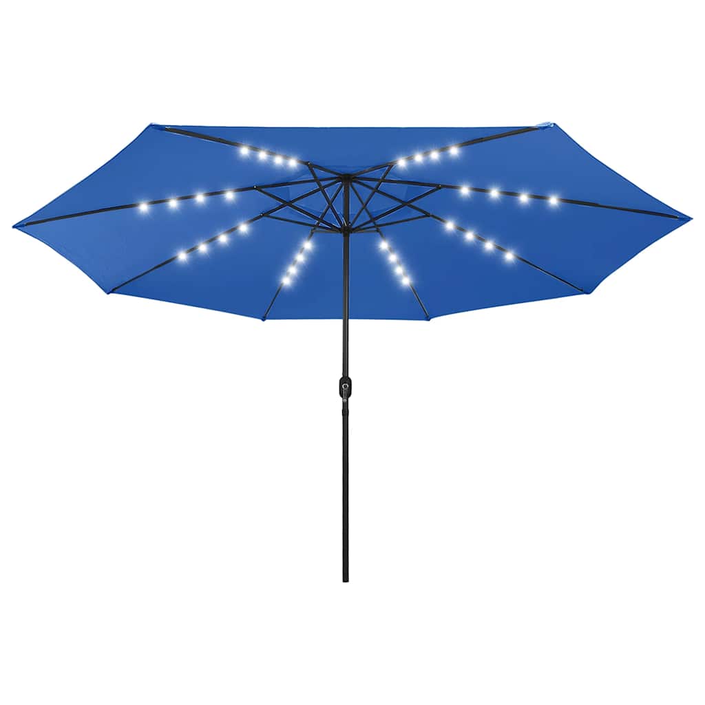 Vidaxl Parasol con iluminación LED y poste de metal de 400 cm Azure Azul