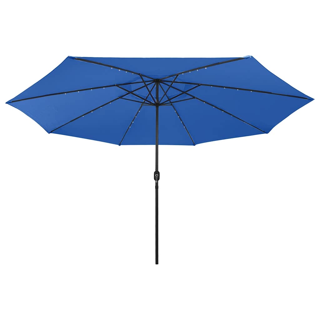 Vidaxl Parasol con iluminación LED y poste de metal de 400 cm Azure Azul