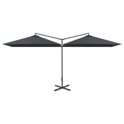 Vidaxl Parasol Double con polo in acciaio 600x300 cm antracite