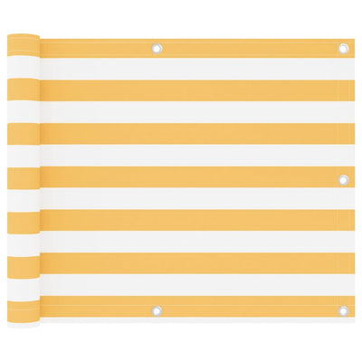 Paravento per balcone Vidaxx 75x300 cm in tessuto oxford bianco e giallo