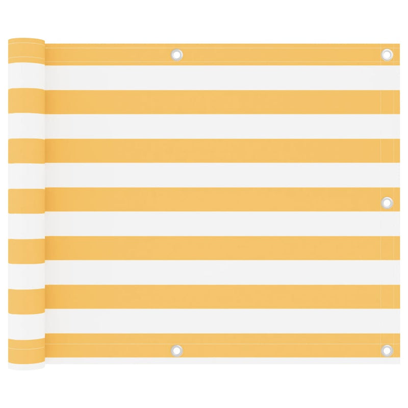 Vidaxx biombo de balcón 75x300 cm tela oxford blanco y amarillo