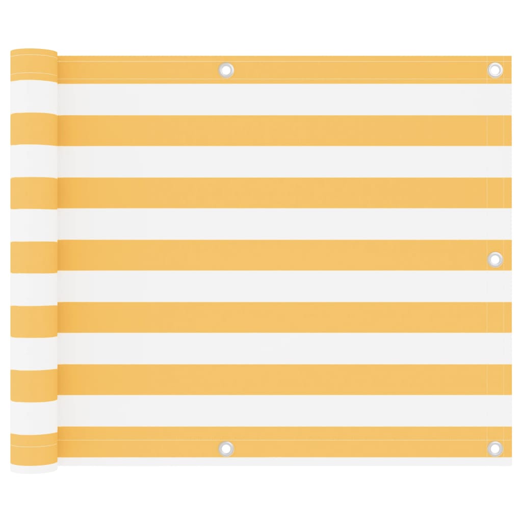 Paravento per balcone Vidaxx 75x400 cm tessuto oxford bianco e giallo