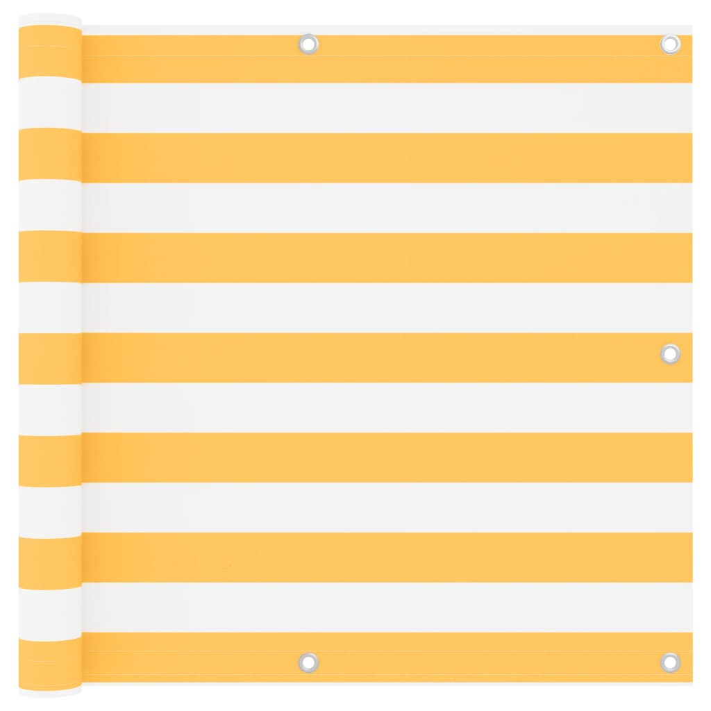 Vidaxx biombo de balcón 90x400 cm tela oxford blanco y amarillo