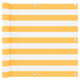 Paravento per balcone Vidaxx 90x400 cm in tessuto oxford bianco e giallo