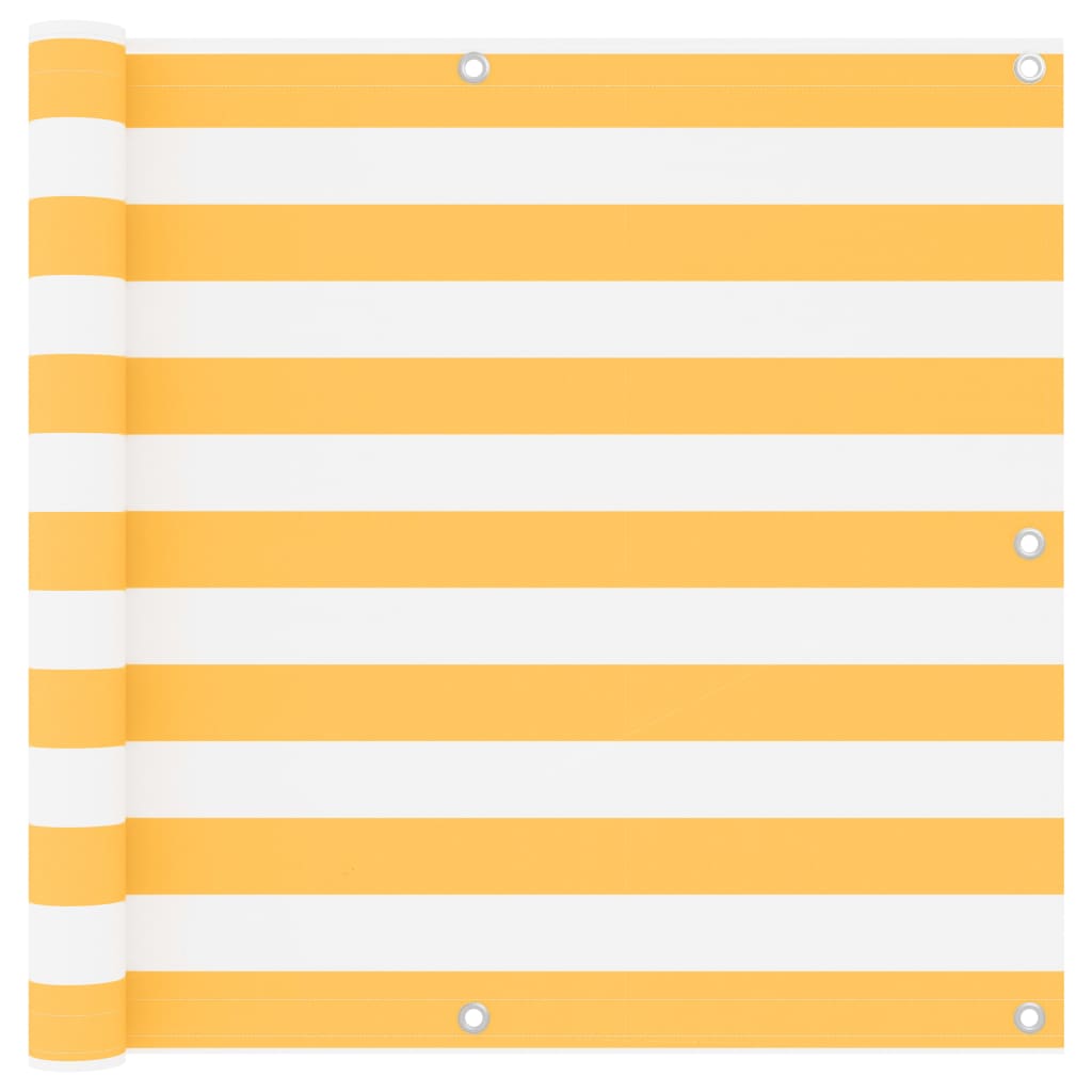 Vidaxl Balcony Screen 90x600 cm tessuto Oxford bianco e giallo