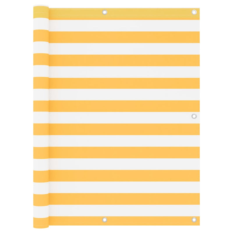 Vidaxx biombo de balcón 120x300 cm tela oxford blanco y amarillo