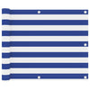 Pantalla de balcón Vidaxl 75x300 CM Oxford Fabric White and Blue