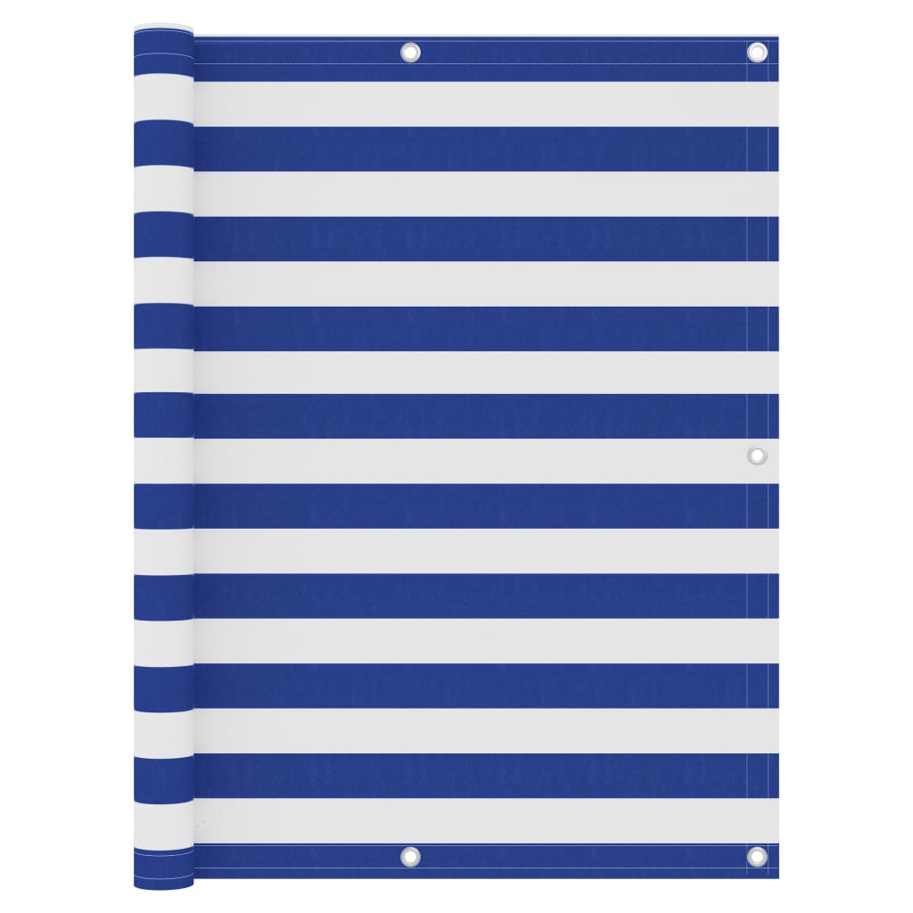 Pantalla de balcón Vidaxl 120x400 CM Oxford Fabric White and Blue