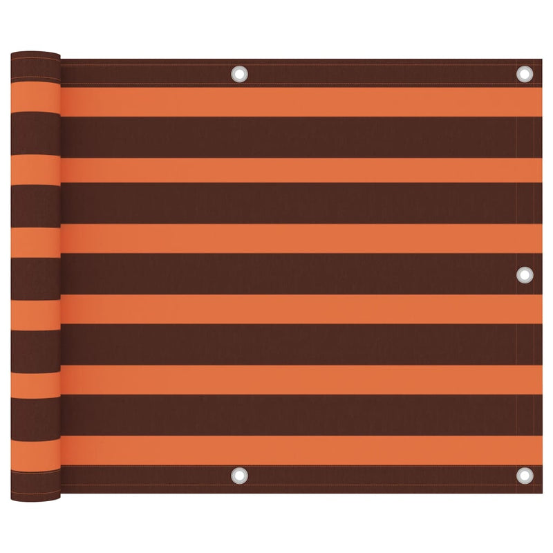 Pantalla de balcón Vidaxl 75x300 CM Oxford Fabric Naranja y marrón