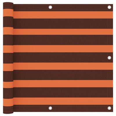 Pantalla de balcón Vidaxl 90x500 CM Oxford Fabric Naranja y marrón