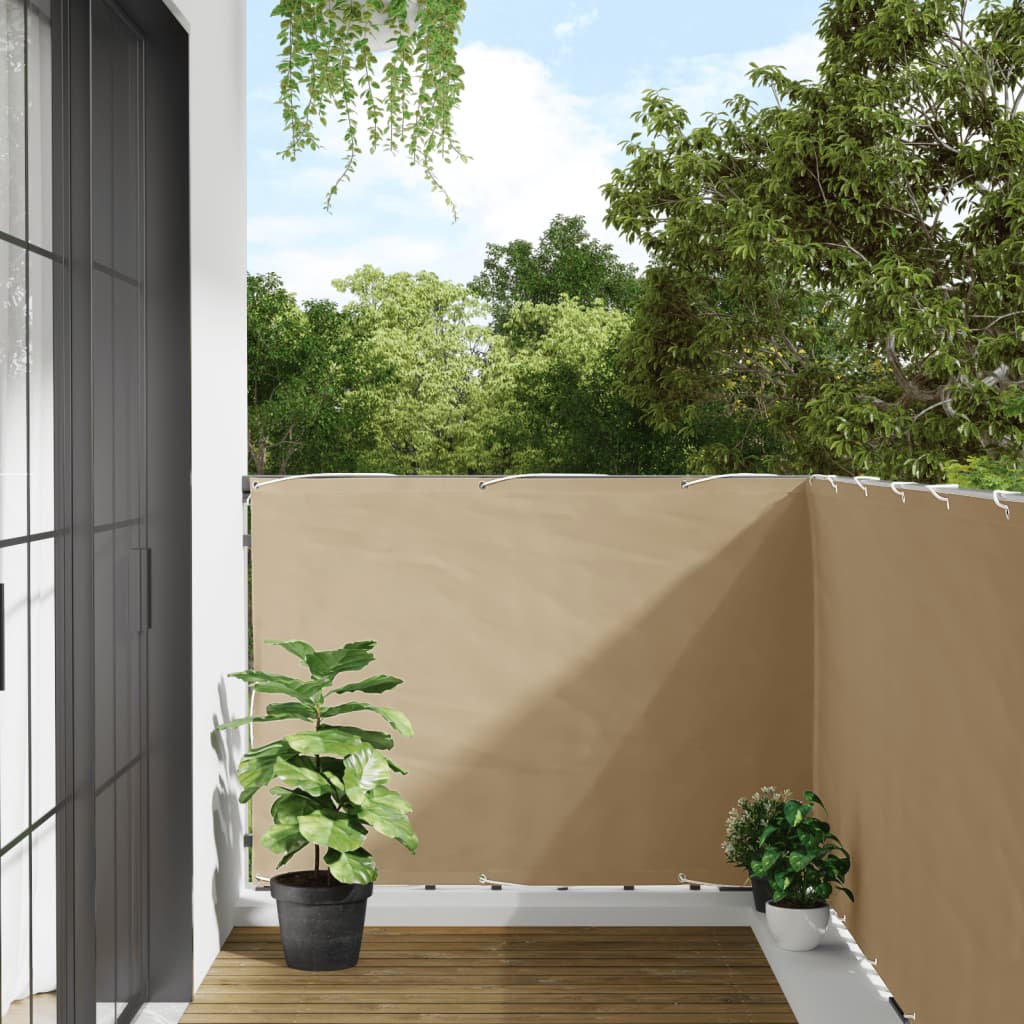 Pantalla de balcón Vidaxl 120x500 cm Oxford Fabric beige