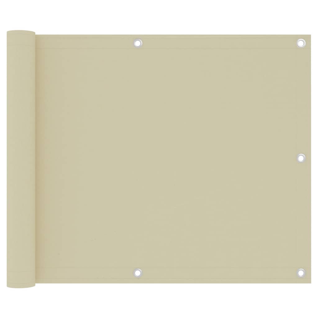 Pantalla de balcón Vidaxl 75x300 cm Oxford Fabric crème