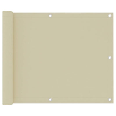 Vidaxl Balcony Screen 75x500 cm Oxford Fabric Crème