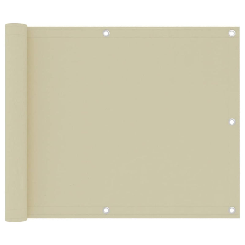 Vidaxl Balcony Screen 75x500 cm Oxford Fabric Crème