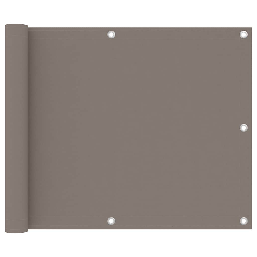 Vidaxl Balcony Screen 75x600 cm Tessuto Oxford Taupe
