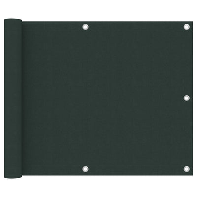 Vidaxl Balcony Schermata 75x300 cm Tessuto Oxford Verde scuro