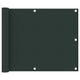 Vidaxl Balcony Screen 75x500 cm Tessuto Oxford Verde scuro