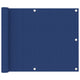 Pantalla de balcón Vidaxl 75x600 cm Oxford Fabric Blue