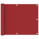 Pantalla de balcón Vidaxl 75x600 CM Oxford Fabric Red