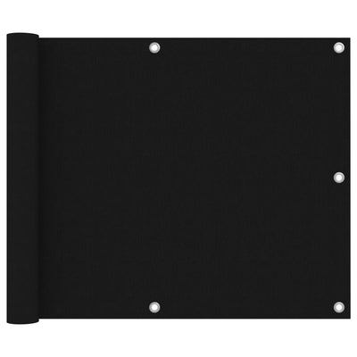 Vidaxl Balcony Screen 75x500 cm Tessuto di Oxford Nero
