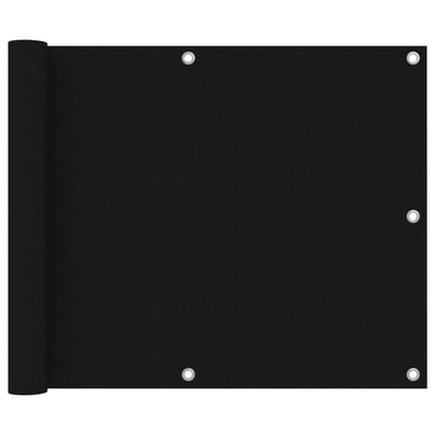 Vidaxl Balcony Screen 75x600 cm Tessuto di Oxford Nero