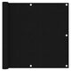 Pantalla de balcón Vidaxl 90x600 CM Oxford Fabric Negro