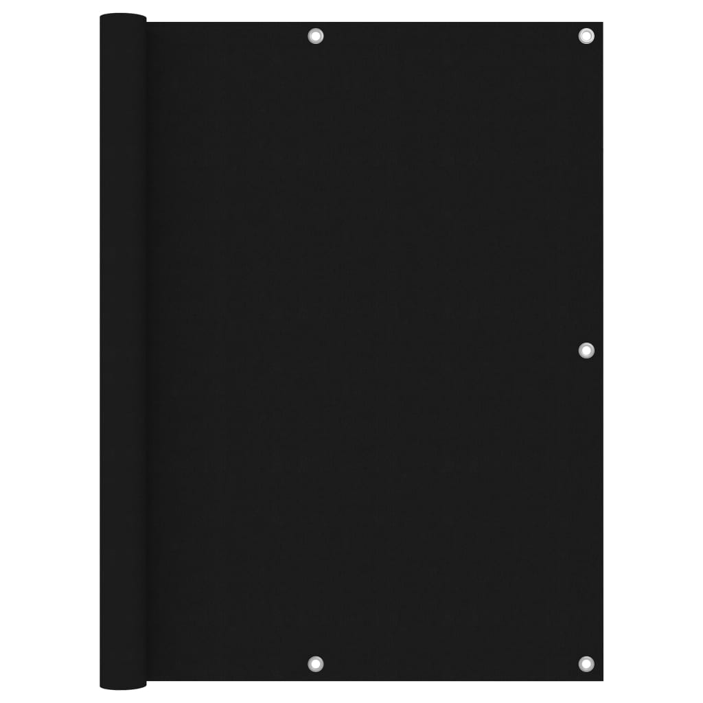 Pantalla de balcón Vidaxl 120x600 CM Oxford Fabric Negro