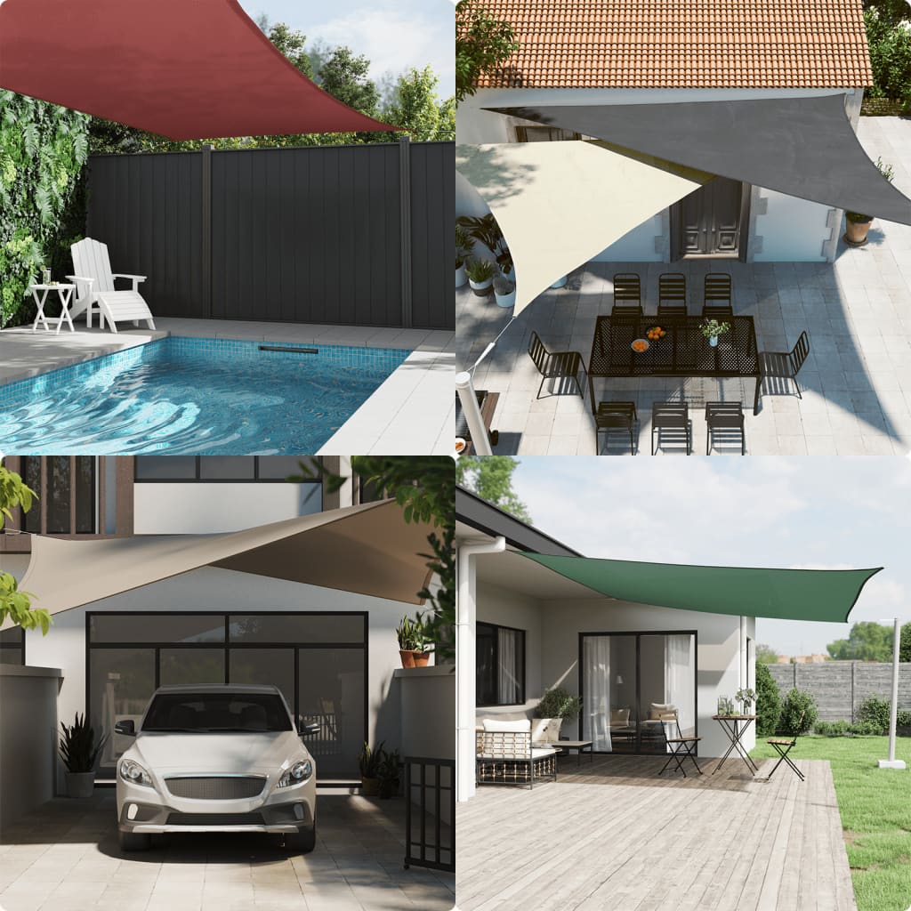 Tenda da sole Vidaxx triangolare 5x7x7 m tessuto oxford nero